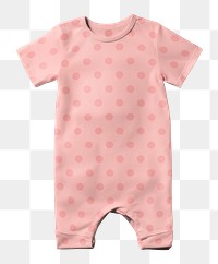 PNG pink polka dots baby romper, transparent background