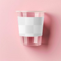 Plastic cup sleeve png product mockup, transparent design