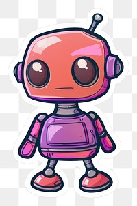 PNG Funny sticker robot representation futuristic technology.