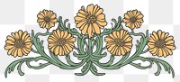 PNG Ornament divider chrysanthemum art pattern flower.