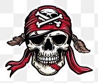 PNG Pirate sticker skull representation creativity headwear.