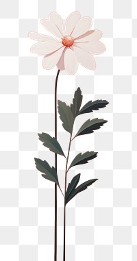 PNG Minimal space flower painting plant art.