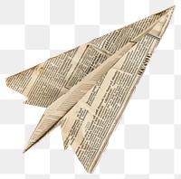 PNG Paper plane newspaper art white background