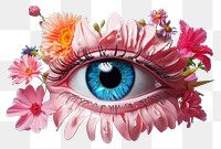 PNG Eye with flower reflection petal plant art.