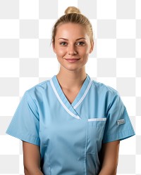 PNG Nurse portrait adult white background.