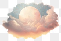 PNG Romantic half moon on the clouds astronomy outdoors nature