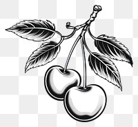 PNG Cherries oldschool handpoke tattoo style drawing cherry sketch.