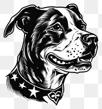 PNG A dog in tattoo flash illustration style drawing mammal animal.