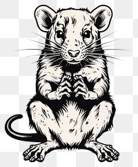 PNG A rat in oldschool handpoke tattoo style drawing animal mammal.