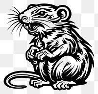 PNG A rat in oldschool handpoke tattoo style animal mammal rodent.