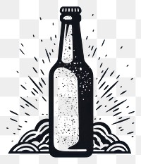 PNG A simple bottle of beer in oldschool handpoke tattoo style drink white background condensation.