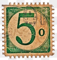 PNG Vintage postage stamp with number 5 white background blackboard currency.