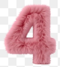 PNG  Fur letter 4 pink white background accessories.