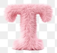 PNG  Fur letter T pink white background accessories.