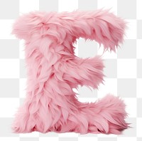 PNG  Fur letter E pink white background celebration.