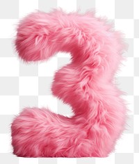 PNG  Fur letter number 3 pink accessories accessory.