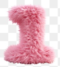 PNG  Fur letter number 1 pink white background accessories