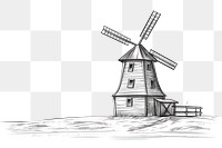 PNG Windmill sketch outdoors drawing.