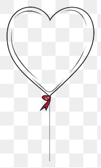 PNG Balloon sketch heart line.