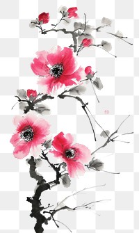 PNG Flower painting blossom plant