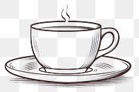 PNG Cup of coffee saucer sketch drink.