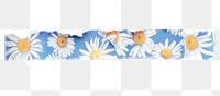 PNG Doodle cartoon daisy pattern adhesive strip flower plant white.