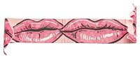 PNG Doodle cartoon lips pattern adhesive strip white background confectionery creativity.