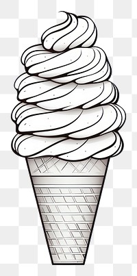 PNG Ice cream cone dessert sketch food.