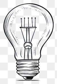 PNG Lightbulb sketch line electricity.