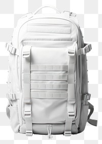 PNG White military tactical backpack bag suitcase luggage.