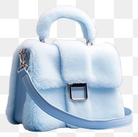 PNG Baby blue faux-shearling bag handbag winter white.