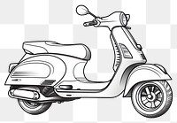 PNG Scooter motorcycle vehicle sketch.