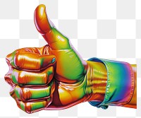 PNG Thumbs up finger glove hand.
