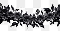 PNG  Black floral border flower white white background.