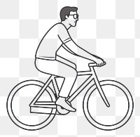 PNG Man bike a bicycle vehicle cycling drawing.