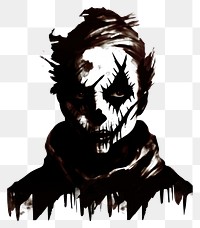 PNG Horror and scary face halloween white background representation creativity.