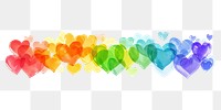 PNG Rainbow mini heart backgrounds line white background.
