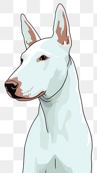 PNG Bull terrier sticker mammal animal white.