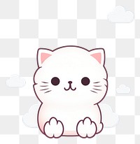 PNG Cat sticker cartoon white cute.