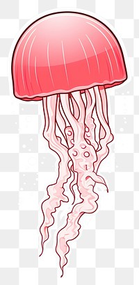 PNG Jelly fish sticker jellyfish invertebrate transparent.