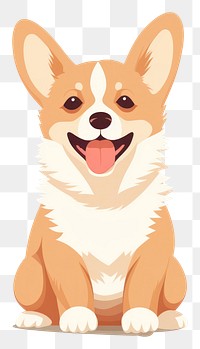 PNG Welsh corgi sticker animal mammal pet.