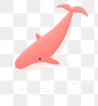 PNG Whale sticker animal fish underwater.