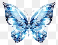 PNG Butterfly gemstone crystal white background.