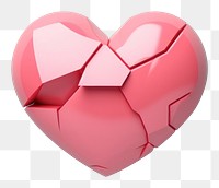 PNG Broken red heart football cracked origami.