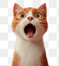 PNG Cat portrait surprised mammal animal.