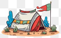 PNG Party Flag camping outdoors cartoon tent.