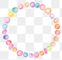 PNG  Candies circle border pattern pill white background.