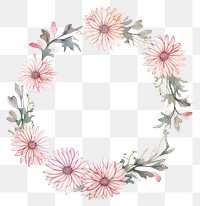PNG Chrysanthemum circle border pattern flower wreath.