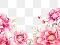 PNG Peony flowers border watercolor backgrounds pattern dahlia.