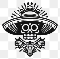 PNG Mexican hat logo creativity monochrome.
